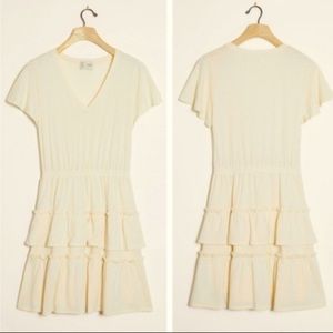 Anthro Cream tiered dress from Anthropologie Saturday Sunday